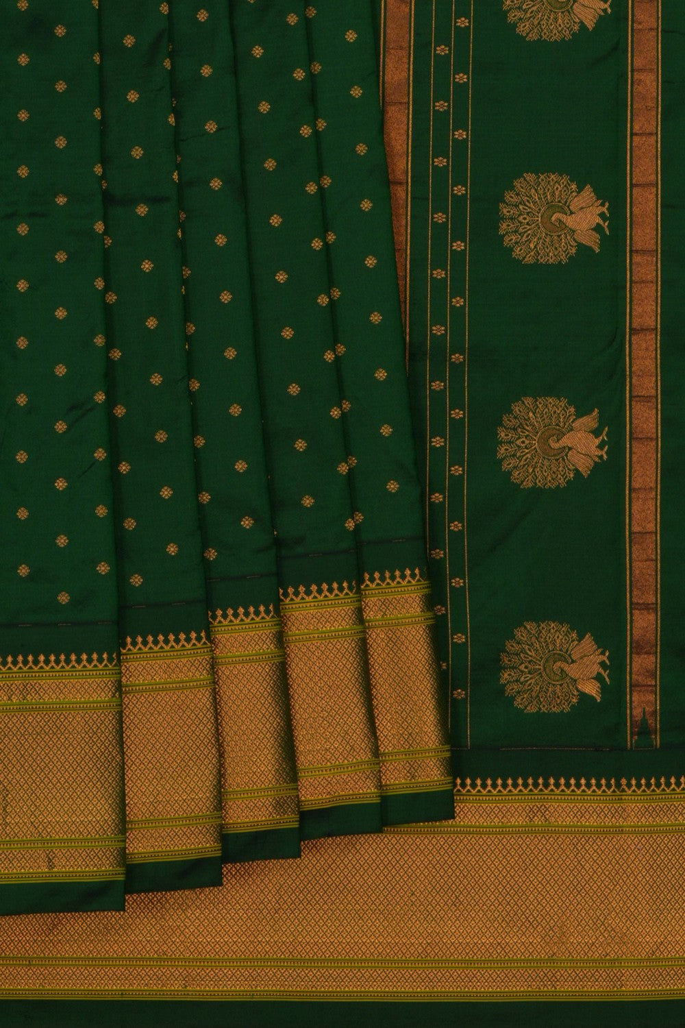 Image of Gadwal Silk Green Saree